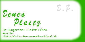 denes pleitz business card